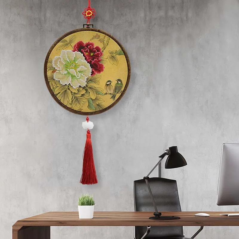 DIY Embroidery Cross Stitch Starter Lover Kit Pre-Printed Needlework Flower Pattern with Embroidery Hoop Lotus Spike Pendant
DIY Embroidery Cross Stitch Starter Lover Kit Pre-Printed Needlework Flower Pattern with Embroidery Hoop Lotus Spike Pendant