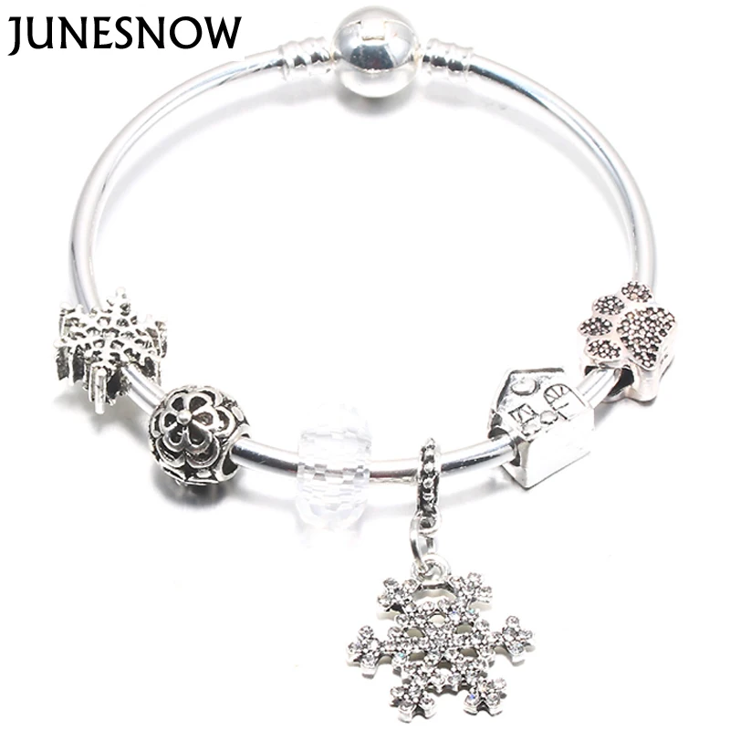 JUNESNOW 2018 Fashion Snowflake Charm Bracelet & Bracelet European Bead Bracelets Women Diy Jewelry Christmas Gift
JUNESNOW 2018 Fashion Snowflake Charm Bracelet & Bracelet European Bead Bracelets Women Diy Jewelry Christmas Gift