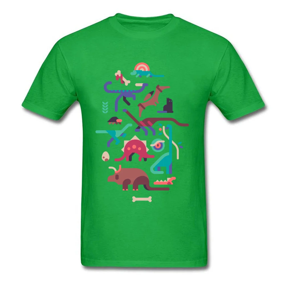 Dinos and a cat_green