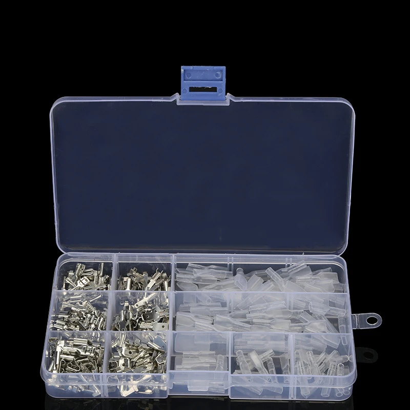 270Pcs 2.8/4.8/6.3mm Male Female Spade Wire Crimp Terminal Block Connector Sleeve Assortment Kit for Electrical Wiring Car Audio
270Pcs 2.8/4.8/6.3mm Male Female Spade Wire Crimp Terminal Block Connector Sleeve Assortment Kit for Electrical Wiring Car Audio