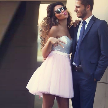 Sweetheart Sequins A-line Short Prom Gown Homecoming Cocktail Party Dress Vestido De Renda
Sweetheart Sequins A-line Short Prom Gown Homecoming Cocktail Party Dress Vestido De Renda