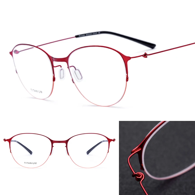 Titanium Women Screwless Half Frame Eyewear Korean Glasses Frame Men Round Ultralight Prescription Eyeglasses Optical Frame
Titanium Women Screwless Half Frame Eyewear Korean Glasses Frame Men Round Ultralight Prescription Eyeglasses Optical Frame