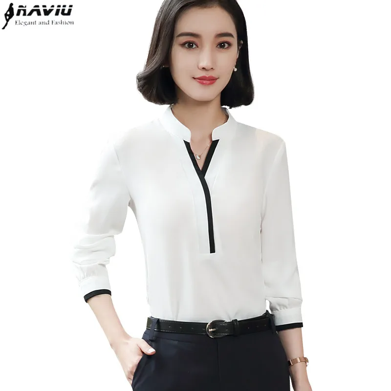Professional shirt fashion female Spring New formal V neck white Long sleeve loose chiffon Blouses OL temperament plus size tops
Professional shirt fashion female Spring New formal V neck white Long sleeve loose chiffon Blouses OL temperament plus size tops