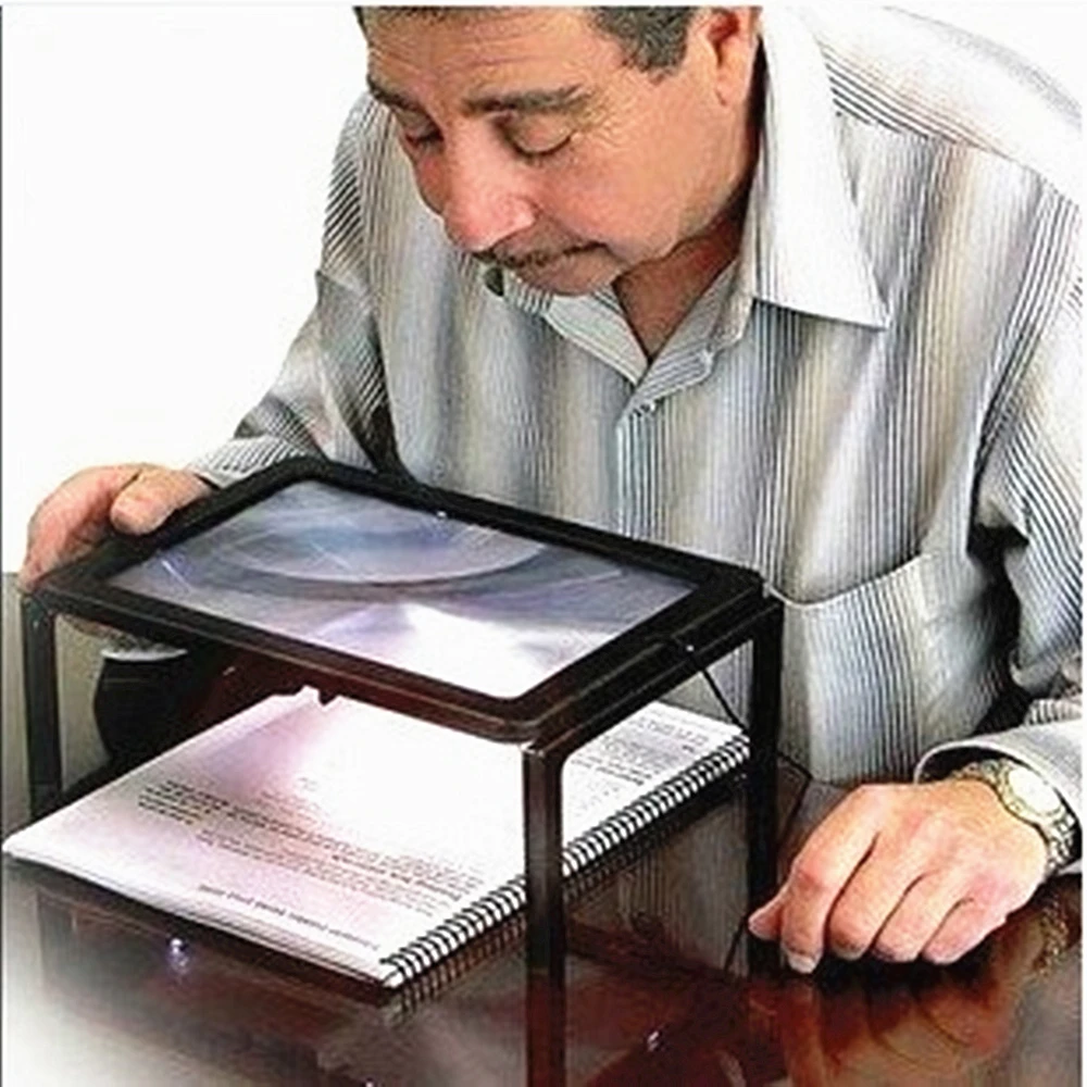 3X Large Full Page LED Lighted Magnifier Magnifying Len, Flip-Out Legs Ideal for Reading Low Vision Senior Portable Hand Free
3X Large Full Page LED Lighted Magnifier Magnifying Len, Flip-Out Legs Ideal for Reading Low Vision Senior Portable Hand Free