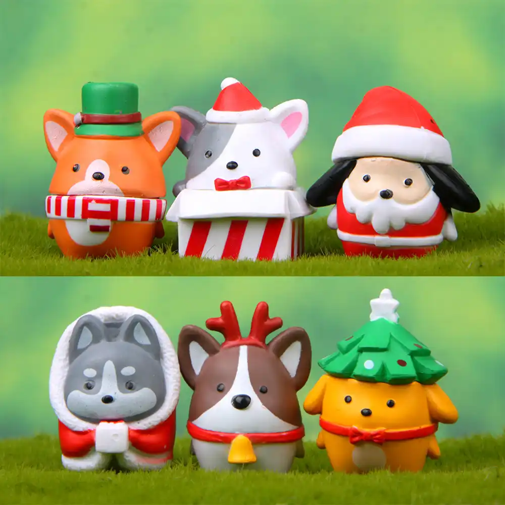 zocdou 1 piece christmas gift santa claus cute animals model