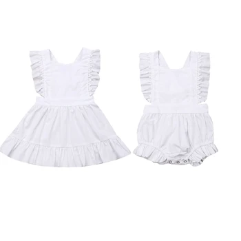 2019 New Sister Match Clothes Ruffles Sleeve Solid White Dress Romper One Pieces Summer Sunsuit Outfits
2019 New Sister Match Clothes Ruffles Sleeve Solid White Dress Romper One Pieces Summer Sunsuit Outfits