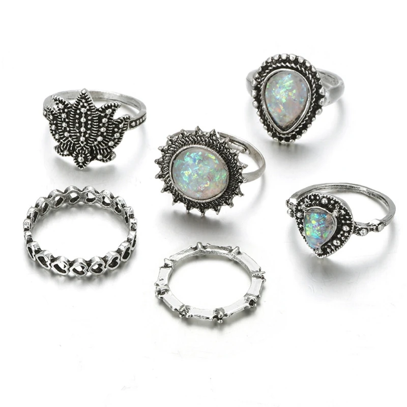 Boho Retro Vintage Flower Opal Rings For Women Geometric Big Knuckle Ring Set Boho Jewelry
Boho Retro Vintage Flower Opal Rings For Women Geometric Big Knuckle Ring Set Boho Jewelry