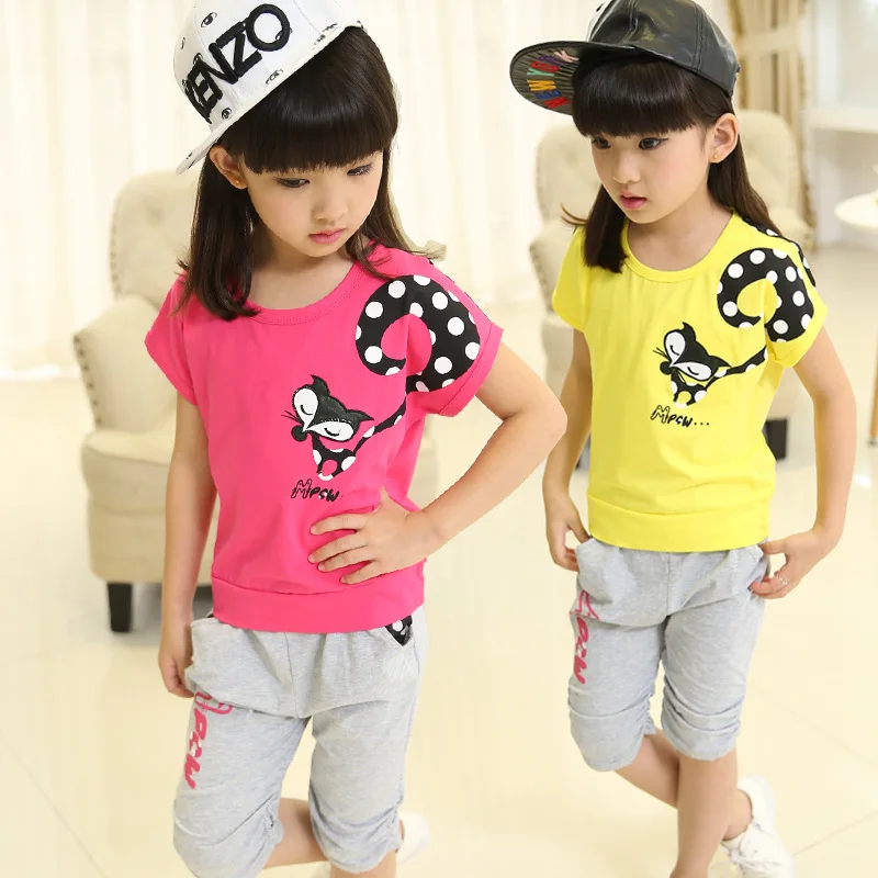 Cartoon Fox Two-piece Set Children Set Girl Short Sleeve + Casual Pants Kids Clothing Suits for Girls Sports Set 4-14 Ages
Cartoon Fox Two-piece Set Children Set Girl Short Sleeve + Casual Pants Kids Clothing Suits for Girls Sports Set 4-14 Ages