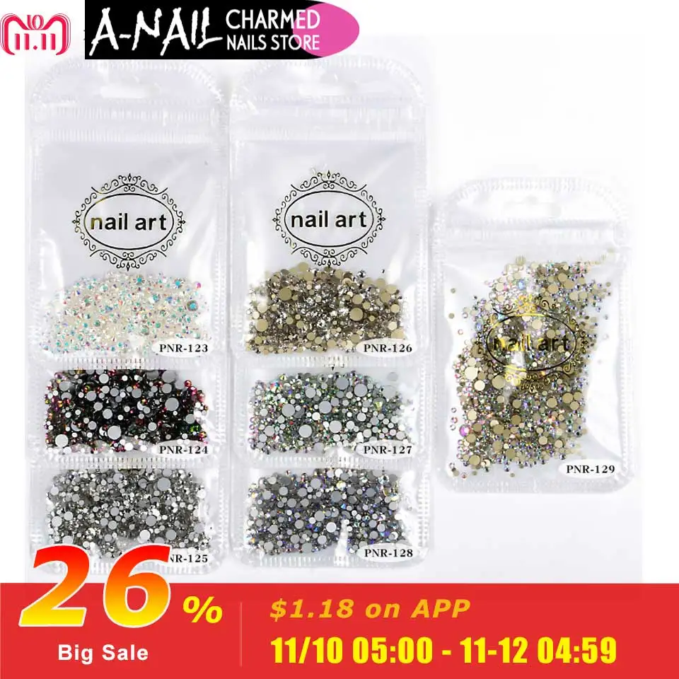 NEWBY Mix Sizes 1440PCS/Pack Crystal Clear AB Non Hotfix Flatback Rhinestones Nail Accessories 3D Nail Art Decoration Gems Tools
NEWBY Mix Sizes 1440PCS/Pack Crystal Clear AB Non Hotfix Flatback Rhinestones Nail Accessories 3D Nail Art Decoration Gems Tools