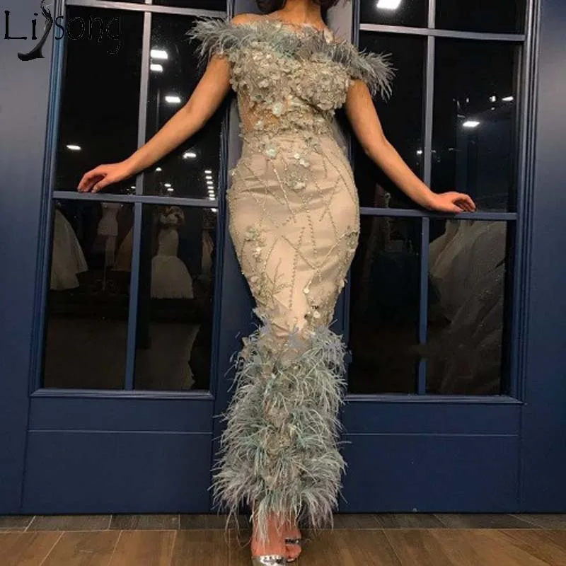 Fashion Feathers Mermaid Prom Dresses 2019 New Appliques Beaded Ankle Length Long Evening Dress Chic Party Gowns Robe de soiree
Fashion Feathers Mermaid Prom Dresses 2019 New Appliques Beaded Ankle Length Long Evening Dress Chic Party Gowns Robe de soiree