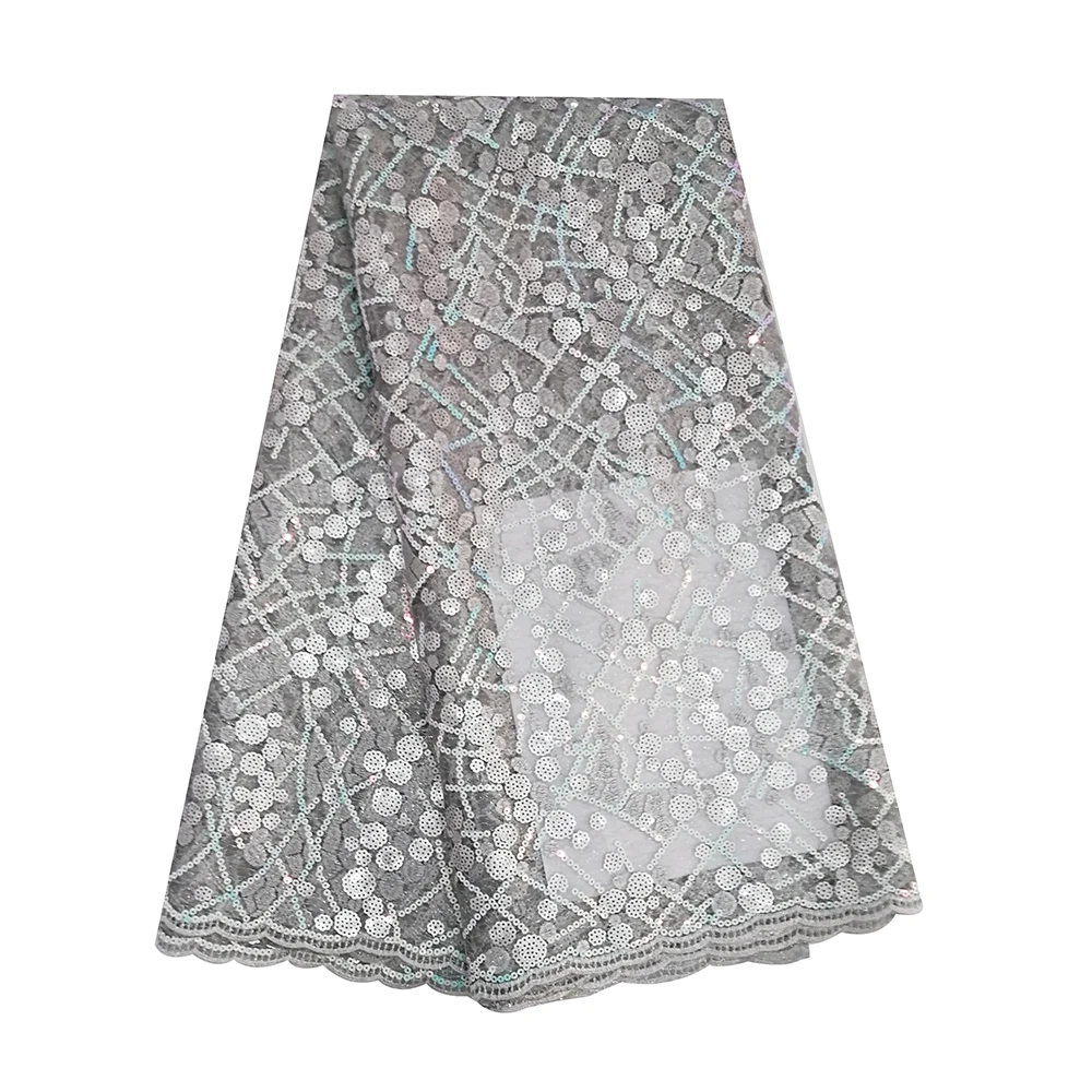 Silver 5 Yards/lot Nigerian Lace Fabric 2019 High Quality Lace Embroidery Mixed Net Sequin Lace Fabric for Aso Ebi Wedding Dress
Silver 5 Yards/lot Nigerian Lace Fabric 2019 High Quality Lace Embroidery Mixed Net Sequin Lace Fabric for Aso Ebi Wedding Dress