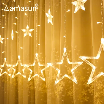 2+3M 138LEDs String Lights Curtain Lights Garland LED 12 Stars EU 220V US 110V Lichterkette for Christmas Wedding Party Decor
2+3M 138LEDs String Lights Curtain Lights Garland LED 12 Stars EU 220V US 110V Lichterkette for Christmas Wedding Party Decor