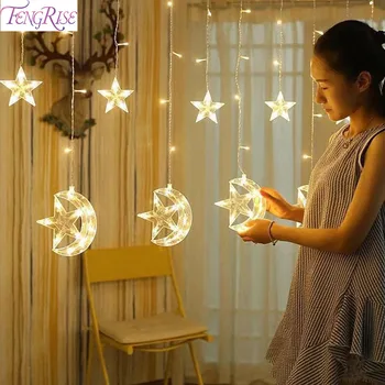 EU 220V Moon Star LED String Light EID Al Adha DIY Party Decoration Ramadan kreem Islamic Muslim Birthday Party Supply Christmas
EU 220V Moon Star LED String Light EID Al Adha DIY Party Decoration Ramadan kreem Islamic Muslim Birthday Party Supply Christmas