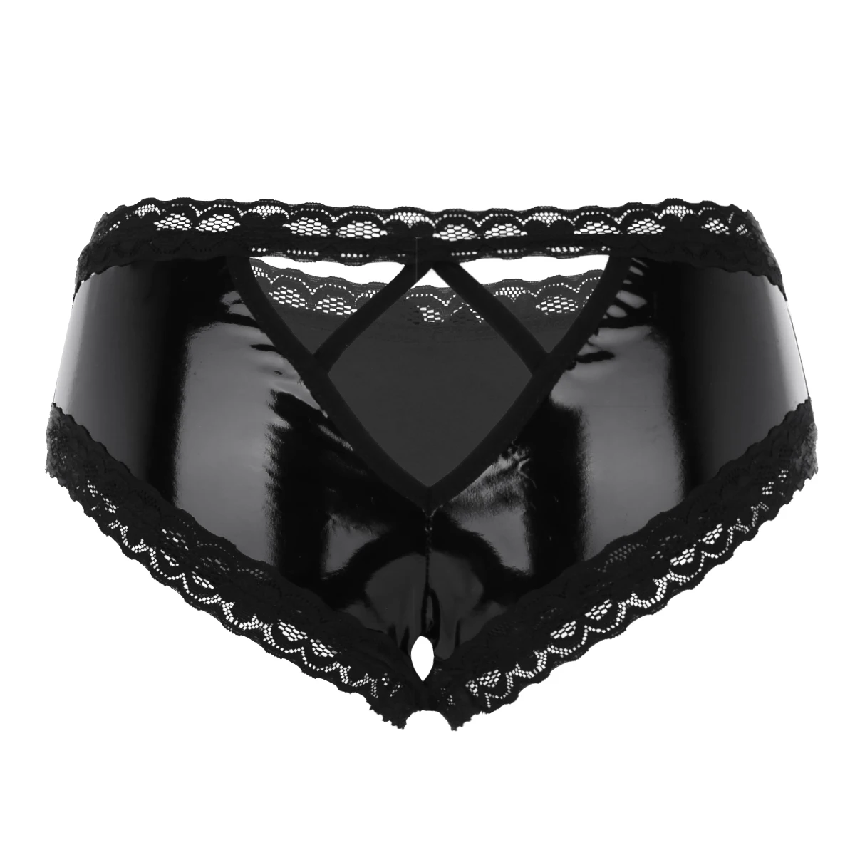 iEFiEL Fashion Women Lingerie Wet Look Sexy Panties Lace Trim Edge Open Crotch V-Back Hollow Out Mini Lace Briefs Underwear
iEFiEL Fashion Women Lingerie Wet Look Sexy Panties Lace Trim Edge Open Crotch V-Back Hollow Out Mini Lace Briefs Underwear