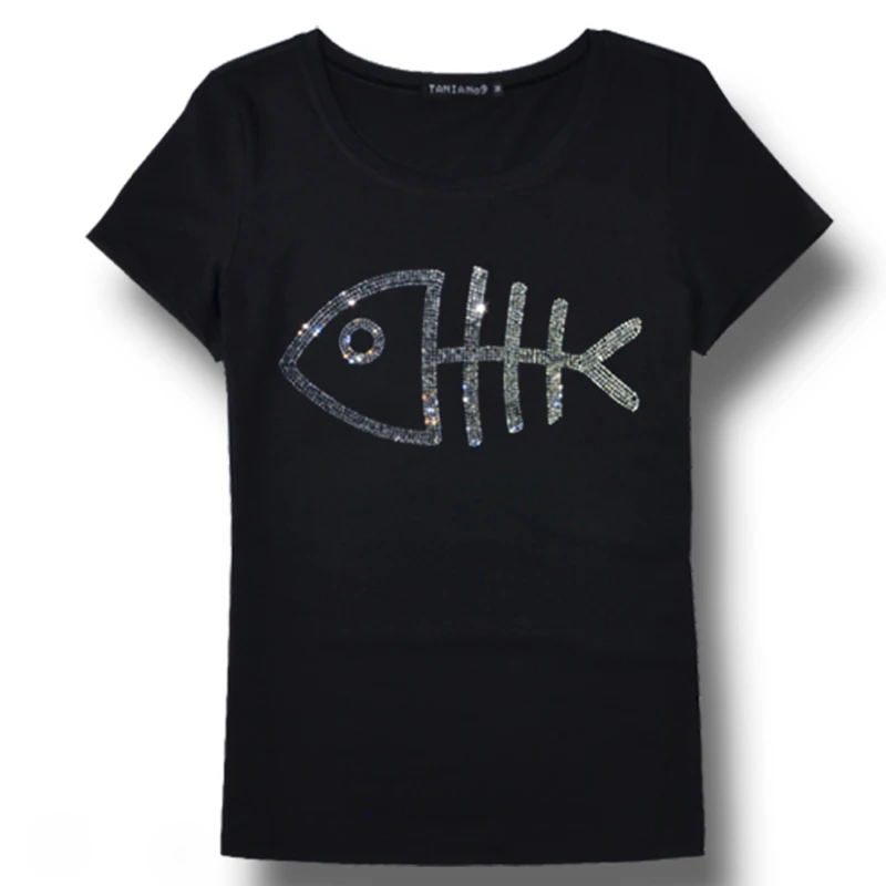 Casual Summer Tops Stylish Plain t-shirts Rhinestones Fish Bone Print Short Sleeve t-shirt hood t-shirts Cotton Stretch Tees
Casual Summer Tops Stylish Plain t-shirts Rhinestones Fish Bone Print Short Sleeve t-shirt hood t-shirts Cotton Stretch Tees