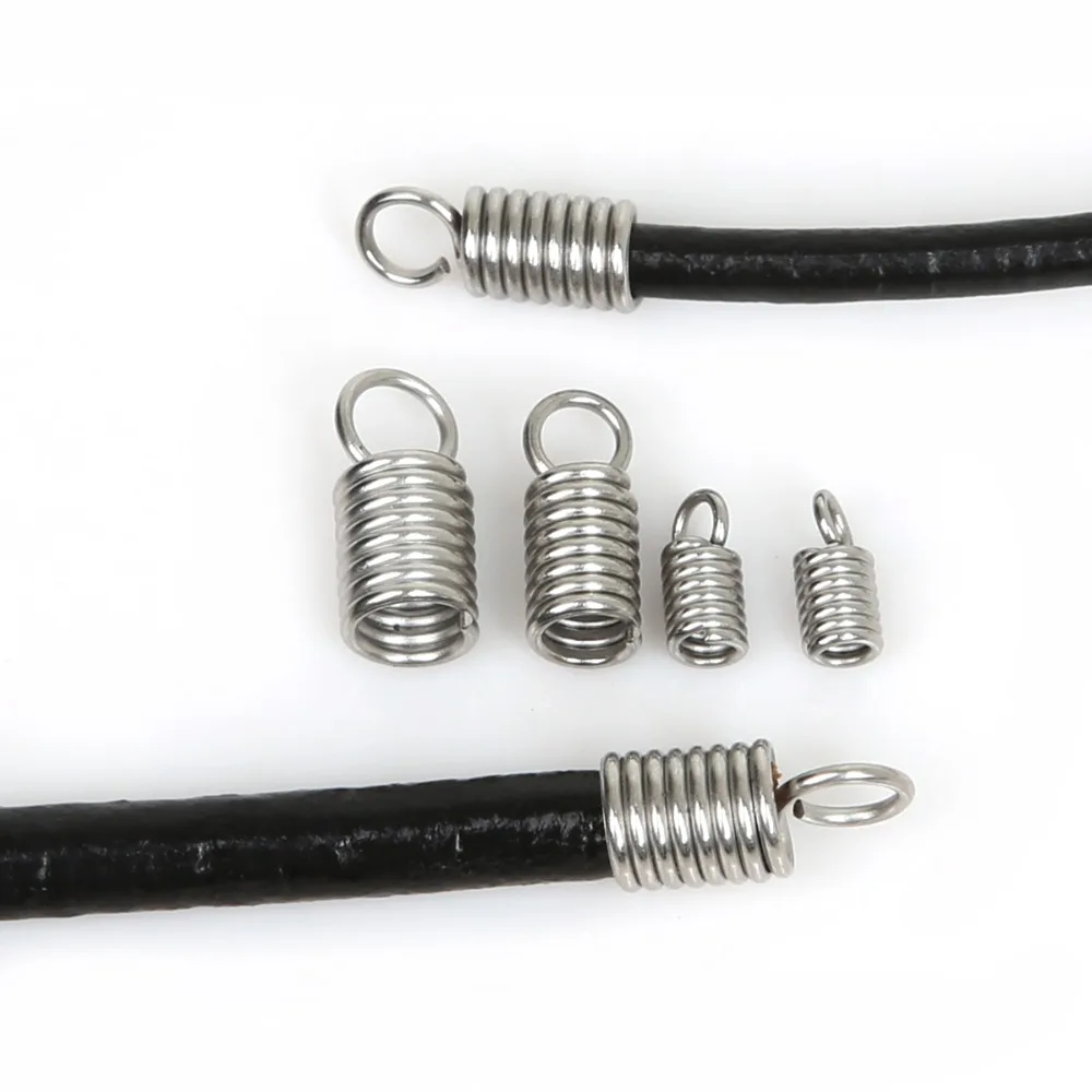 50pcs Stainless Steel Crimp Ends Fastener Coil Cord Crimps End Caps Clasps Extension Connectors DIY Jewelry Making Findings
50pcs Stainless Steel Crimp Ends Fastener Coil Cord Crimps End Caps Clasps Extension Connectors DIY Jewelry Making Findings
