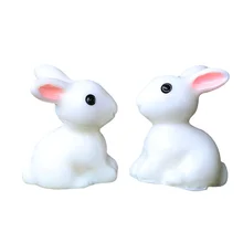 Nieuwe Aangekomen 2 STUKS Mooie Hars Planten Konijn Leuke Micro Landschap Succulent Ornamenten Plant Decoratie Tuin Miniaturen DIY Pop(China)