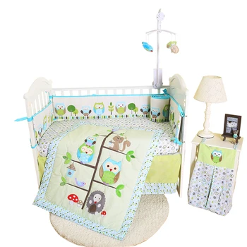 wholesale 6pcs newborn baby embroidery crib cot bumper bedding set designer fabric cotton cartoon printed owel on the tree
wholesale 6pcs newborn baby embroidery crib cot bumper bedding set designer fabric cotton cartoon printed owel on the tree