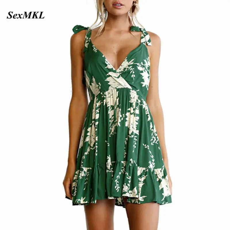 SEXMKL Sexy Floral Printed Mini Dress Women 2019 Summer Backless V Neck Boho Dress Vestidos Mujer Ruffles Casual Beach Dress
SEXMKL Sexy Floral Printed Mini Dress Women 2019 Summer Backless V Neck Boho Dress Vestidos Mujer Ruffles Casual Beach Dress