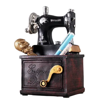 Classic Retro Sewing Machine Model Pen Holder Resin Sewing Machine Miniatures Bar Coffee Home Decor Old Furniture Creative Gifts
Classic Retro Sewing Machine Model Pen Holder Resin Sewing Machine Miniatures Bar Coffee Home Decor Old Furniture Creative Gifts