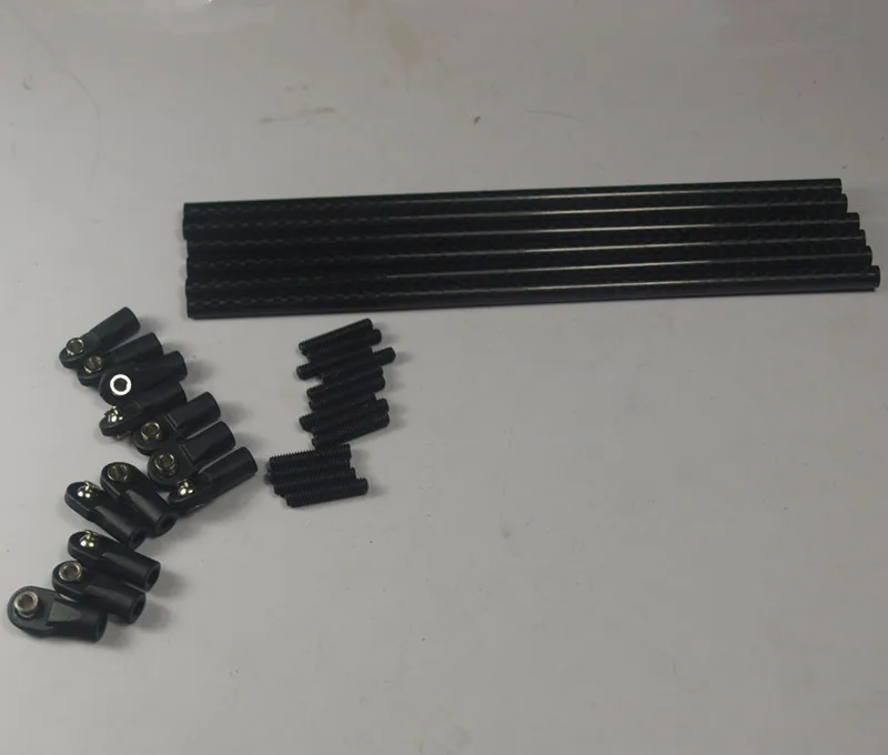 fussor Reprap Kossel delta 3 D printer parts 5347 end Rods Arms kit/set 6x 180mm Carbon tube M4x20mm set screws