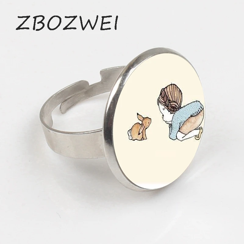 ZBOZWEI 2018 Newest Dream Art Baby Ring Child and Rabbit Ring Fairy Tale Jewelry Art Painting Ring Gifts Children Glass
ZBOZWEI 2018 Newest Dream Art Baby Ring Child and Rabbit Ring Fairy Tale Jewelry Art Painting Ring Gifts Children Glass