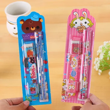 Cartoon Kawaii Pencil Ruler Earser Sharpener 5 In 1 Stationery Set For Boy Girls Kids Gift School Stationery Sets 
Cartoon Kawaii Pencil Ruler Earser Sharpener 5 In 1 Stationery Set For Boy Girls Kids Gift School Stationery Sets