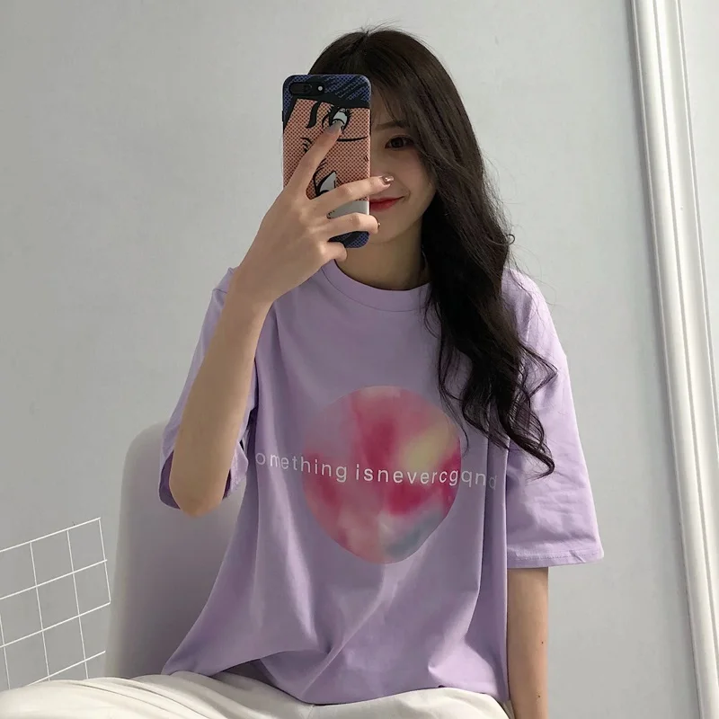 summer Harajuku Women purple black T Shirt fashion cotton Printing t-Shirts Femme Casual Loose Short Sleeve Girlfriends tee Tops
summer Harajuku Women purple black T Shirt fashion cotton Printing t-Shirts Femme Casual Loose Short Sleeve Girlfriends tee Tops