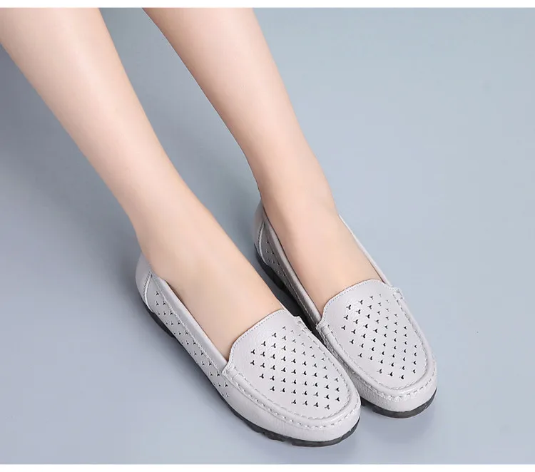 AH 201-1-2019 New Genuine Leather Cut Outs Women Summer Loafers-8