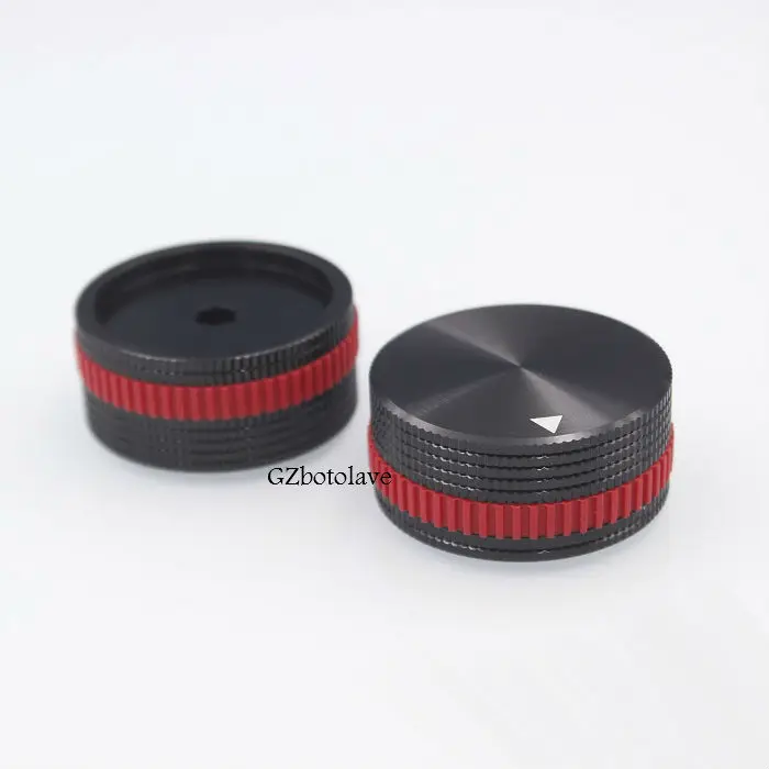 1 pcs Black with red lines Aluminum potentiometer knob cap 40MM * 18MM for Free ship | Электроника