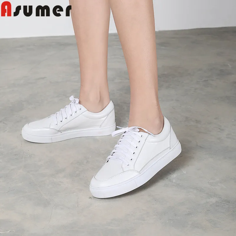 ASUMER 2019 new shoes woman round toe lace up genuine leather shoes women Casual flats women comfortable sneaker shoes women
ASUMER 2019 new shoes woman round toe lace up genuine leather shoes women Casual flats women comfortable sneaker shoes women