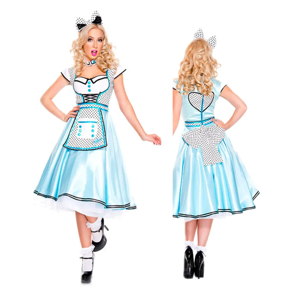 Halloween fairy tale Alice in Wonderland costume blue adult female Alice masquerade costume bar maid outfit
Halloween fairy tale Alice in Wonderland costume blue adult female Alice masquerade costume bar maid outfit