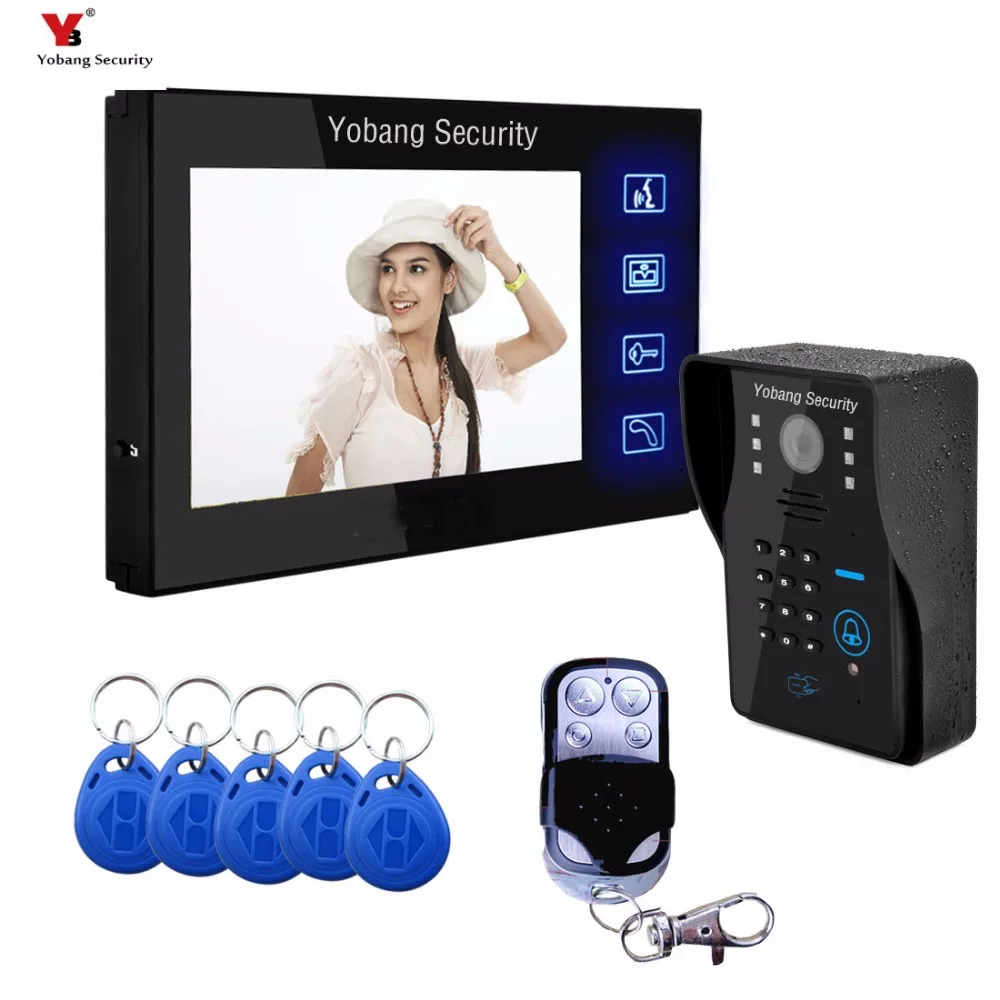 YobangSecurity 7 Inch Video Door Phone Intercom Doorbell 1 Monitors 1 Camera Remote Unlock With RFID ID Keyfob,Remote Controller
YobangSecurity 7 Inch Video Door Phone Intercom Doorbell 1 Monitors 1 Camera Remote Unlock With RFID ID Keyfob,Remote Controller