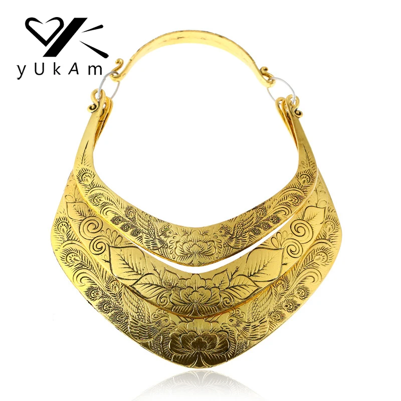 YUKAM Ethnic Big Exaggerated Necklace Gold Multilayer Metal Bib Collar Torques Statement Chokers Necklaces Women Vintage Jewelry
YUKAM Ethnic Big Exaggerated Necklace Gold Multilayer Metal Bib Collar Torques Statement Chokers Necklaces Women Vintage Jewelry