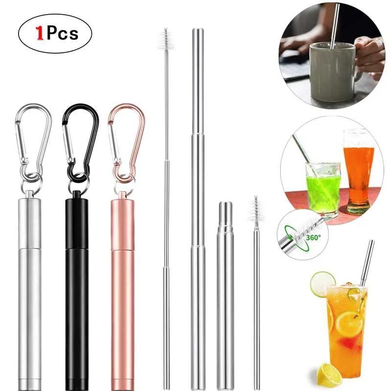 Portable Metal Straw Reusable Telescopic Travel Straw With 1 Brush& Storage Case Stainless Steel Drinking Straw Bar Accessories
Portable Metal Straw Reusable Telescopic Travel Straw With 1 Brush& Storage Case Stainless Steel Drinking Straw Bar Accessories