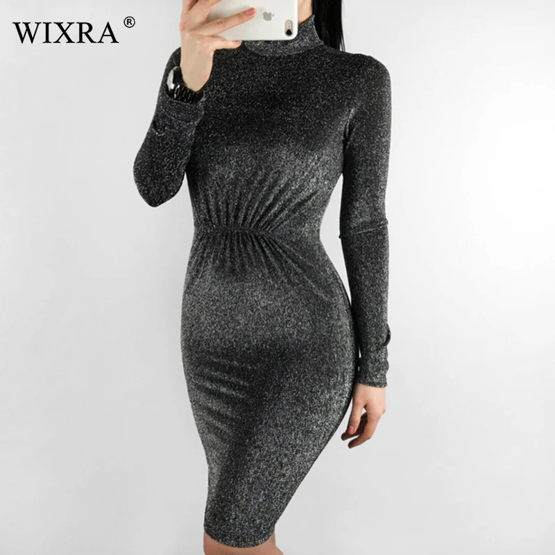 Wixra 2019 New Black Turtleneck Dress Shining Dresses Long Sleeve Short Bodycon Winter Spring Womens Clothing For Women
Wixra 2019 New Black Turtleneck Dress Shining Dresses Long Sleeve Short Bodycon Winter Spring Womens Clothing For Women