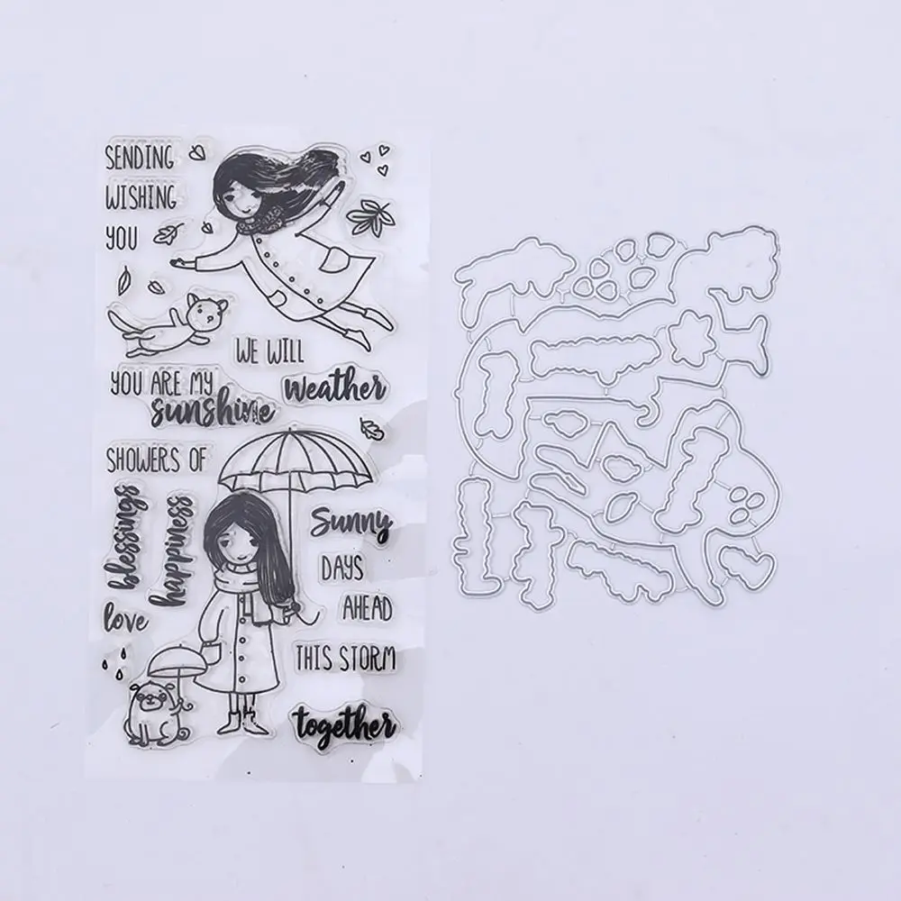 DIY Metal Cutting Dies and Clear Rubber Stamp Set Autumn Girl Stamp with Dies for Card Making Scrapbooking Decoration
DIY Metal Cutting Dies and Clear Rubber Stamp Set Autumn Girl Stamp with Dies for Card Making Scrapbooking Decoration