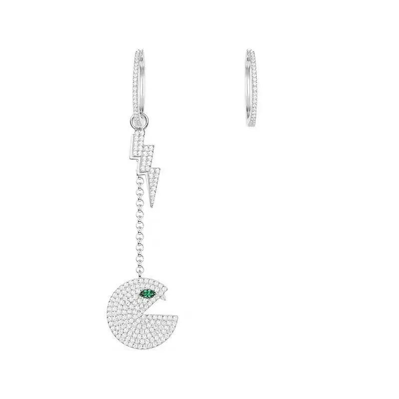 Hot Brand 925 Sterling Silver Lightning Bolt Pac Man Earrings cz Stones pac-man drop earrings Asymmetric Women Brand Jewelry
Hot Brand 925 Sterling Silver Lightning Bolt Pac Man Earrings cz Stones pac-man drop earrings Asymmetric Women Brand Jewelry