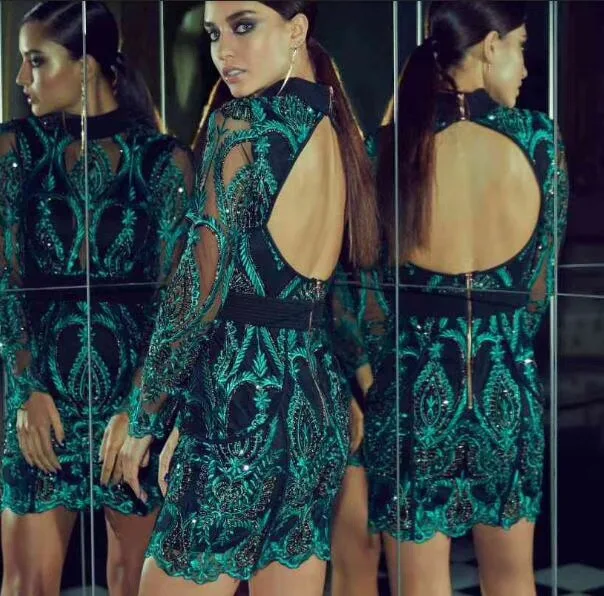 High Quality Sexy Long Sleeve Backless Sequins Green Bandage Dress 2018 Knitted Elastic Bodycon Party Dress
High Quality Sexy Long Sleeve Backless Sequins Green Bandage Dress 2018 Knitted Elastic Bodycon Party Dress