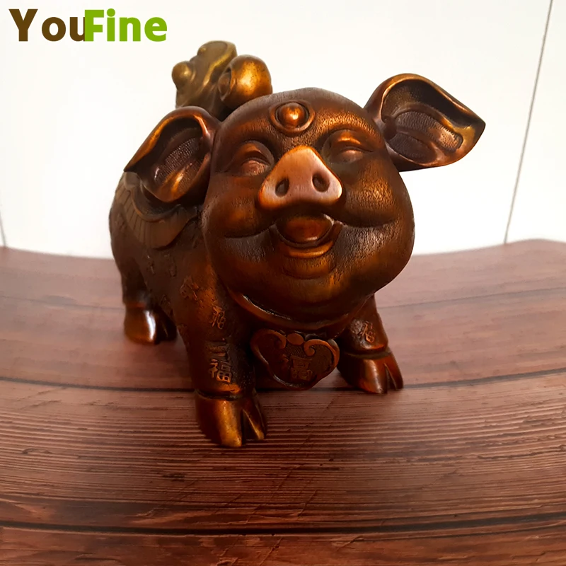 Chinese folk red bronze feng shui lucky wealth ingot pig sculpture wishful ingot Chinese style lucky decoration
Chinese folk red bronze feng shui lucky wealth ingot pig sculpture wishful ingot Chinese style lucky decoration