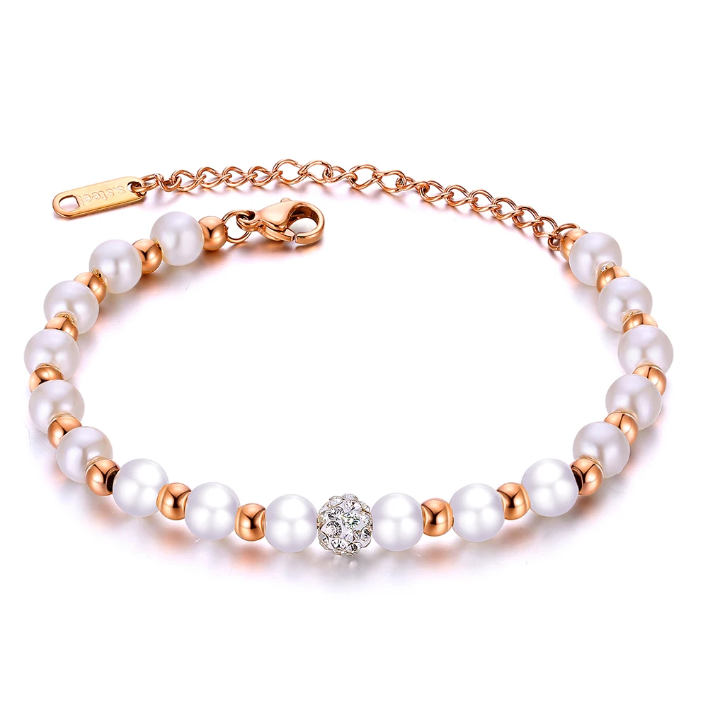 JeeMango Fashion White Simulated Pearl Wedding Bracelets Titanium Steel Inlaid CZ Crystal Ball Aesthetic Bracelet Jewelry B18094
JeeMango Fashion White Simulated Pearl Wedding Bracelets Titanium Steel Inlaid CZ Crystal Ball Aesthetic Bracelet Jewelry B18094