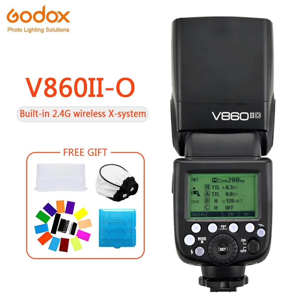 Godox V860II-O E-TTL HSS 1/8000s 2.4G GN60 Li-ion Battery Camera Flash speedlite for Olympus E-M10II E-M1 E-PL7 E-PL6 E-PL3
Godox V860II-O E-TTL HSS 1/8000s 2.4G GN60 Li-ion Battery Camera Flash speedlite for Olympus E-M10II E-M1 E-PL7 E-PL6 E-PL3