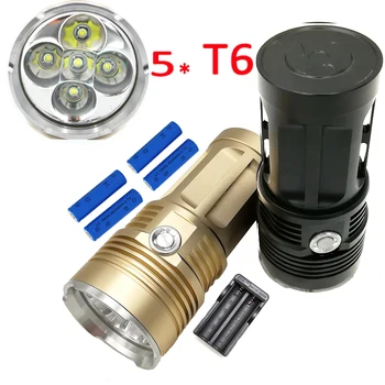 5x XM-L T6 LED Flashlight 5200LM Tactical lanterna 5 Modes Night Light Camping Hunting Torch Lamp +4x 18650 Battery +Charger
5x XM-L T6 LED Flashlight 5200LM Tactical lanterna 5 Modes Night Light Camping Hunting Torch Lamp +4x 18650 Battery +Charger