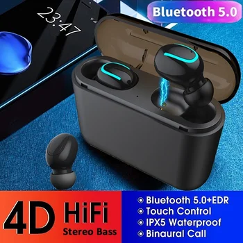 Teamyo Bluetooth Earphones 5.0 TWS Mini Wireless Headset Stereo Deep Bass Earphone With Charging box 1500 mAh Power bank Smart
Teamyo Bluetooth Earphones 5.0 TWS Mini Wireless Headset Stereo Deep Bass Earphone With Charging box 1500 mAh Power bank Smart