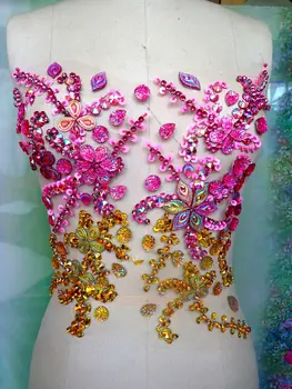 A26 hot sale!Handmade pink/golden crystal patches sew on Rhinestones applique with stones sequins beads 31*27cm for dress
A26 hot sale!Handmade pink/golden crystal patches sew on Rhinestones applique with stones sequins beads 31*27cm for dress