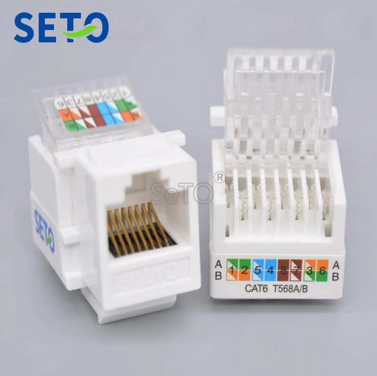 SeTo Gigabit RJ45 Cat6 Network Lan Module RJ45 Network Connector Keystone For Wall Plate Socket
SeTo Gigabit RJ45 Cat6 Network Lan Module RJ45 Network Connector Keystone For Wall Plate Socket