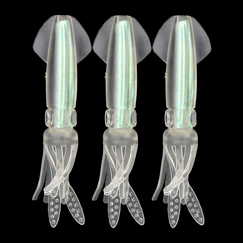 Laser Squid Fishing Lures 3pcs/lot 10cm 7.6g Saltwater Fishing Soft Silicone Skirted Lure Clear Squid Skirts Artificial Bait
Laser Squid Fishing Lures 3pcs/lot 10cm 7.6g Saltwater Fishing Soft Silicone Skirted Lure Clear Squid Skirts Artificial Bait