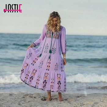 Jastie Floral Embroidered Maxi Dress Tassel V-Neck Long Sleeve Summer Dress Vintage Boho Chic Beach Style Dresses Vestidos 2017
Jastie Floral Embroidered Maxi Dress Tassel V-Neck Long Sleeve Summer Dress Vintage Boho Chic Beach Style Dresses Vestidos 2017