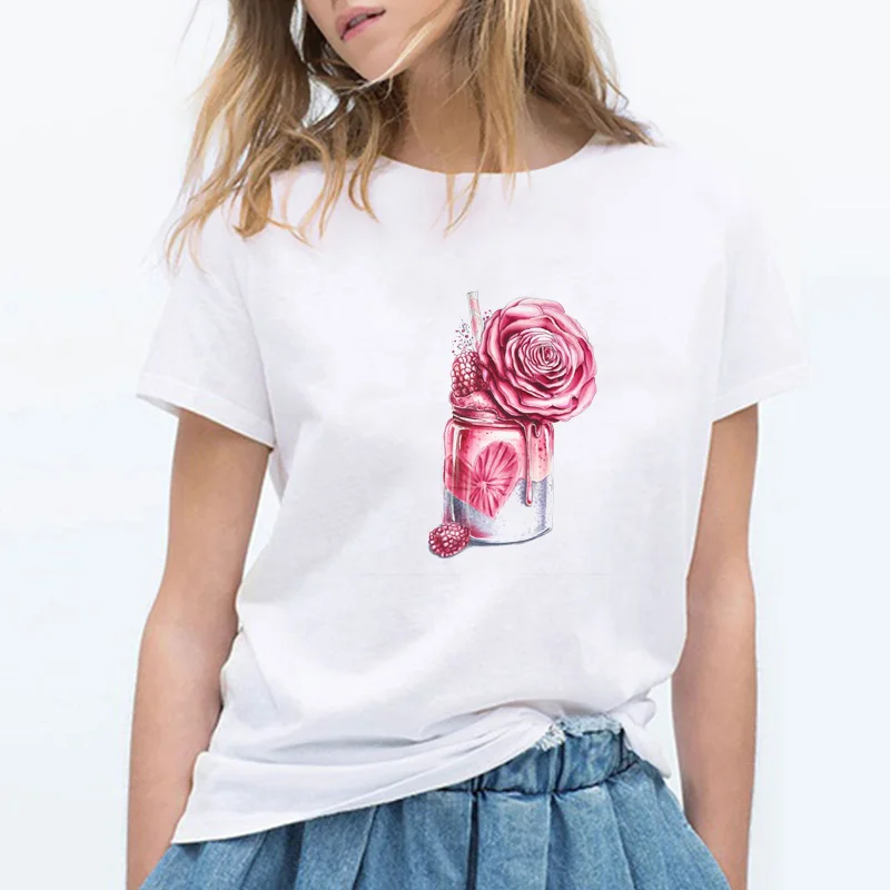 Creative Personality Design Tshirt Female Raspberry Drink Flowers Cute Print Cotton Shirt Women Harajuku Funny Short Sleeve Tops
Creative Personality Design Tshirt Female Raspberry Drink Flowers Cute Print Cotton Shirt Women Harajuku Funny Short Sleeve Tops