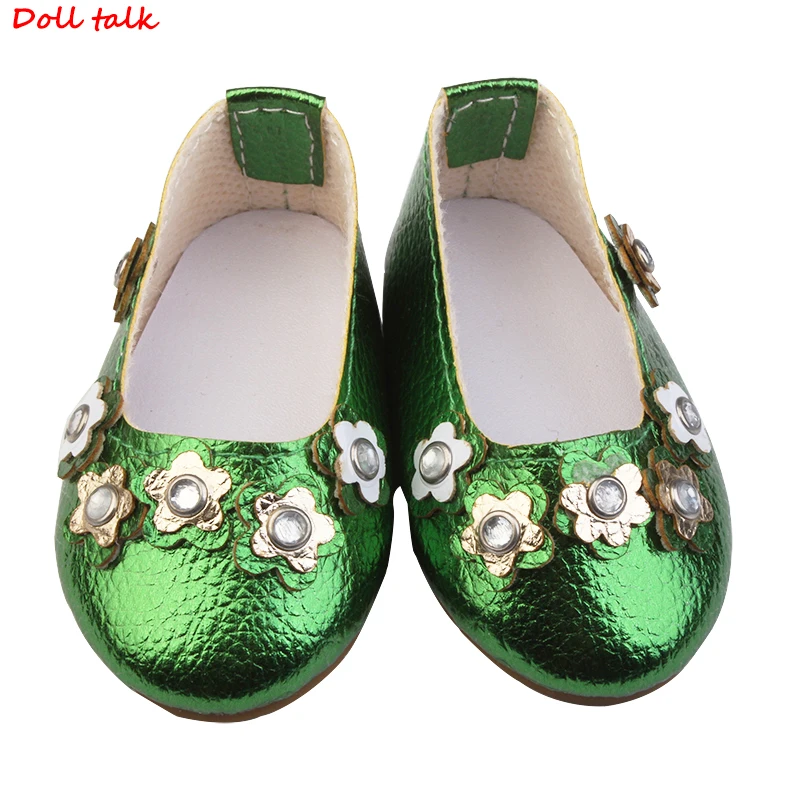 

Green Color Stars Doll Shoes 7.5cm Fashion Cool Mini Shoes For American Russian DIY Dolls Girl Beautiful Accessoroes Wholesale